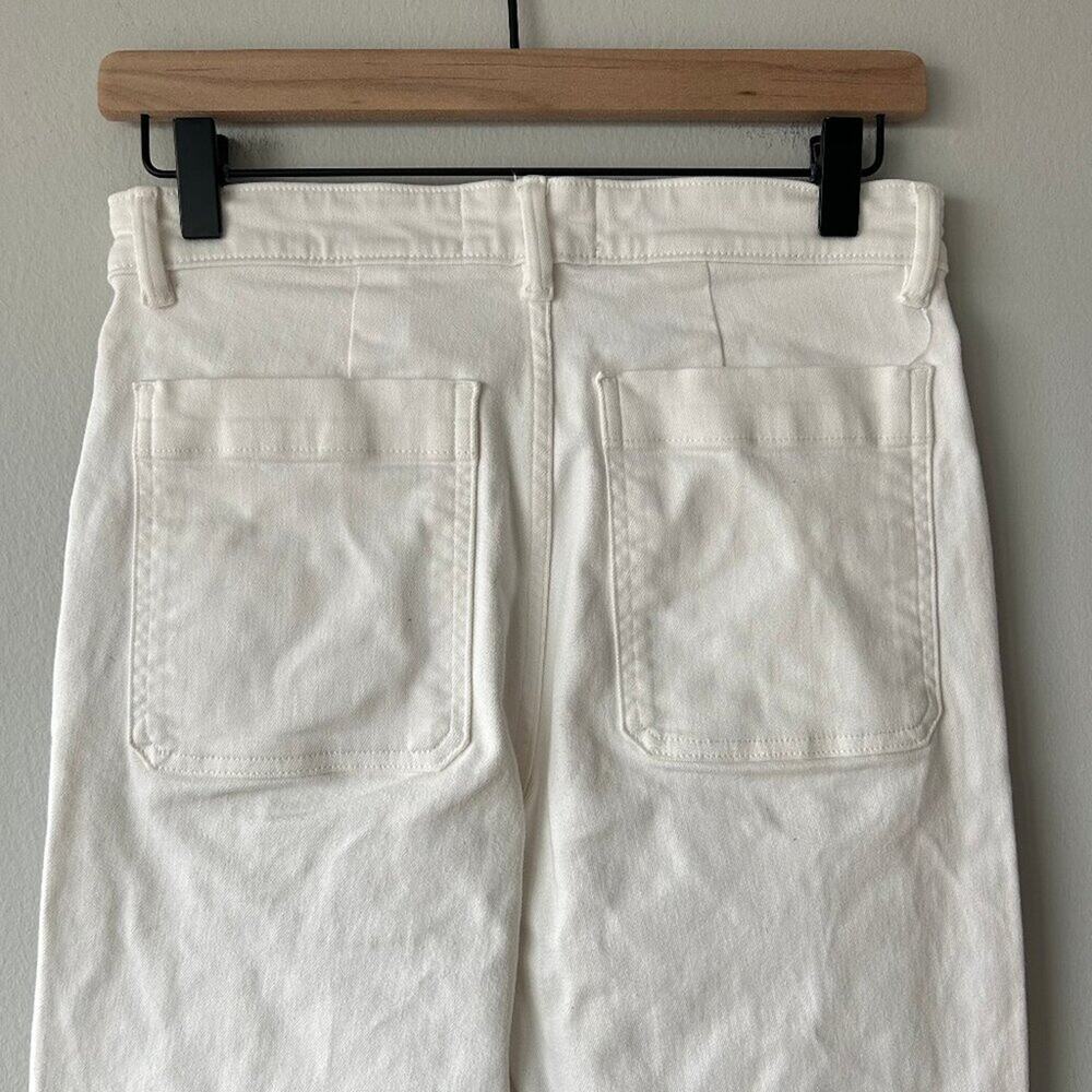 Everlane Straight Leg Cropped Pants Women 6 Bone White - Picture 7 of 12